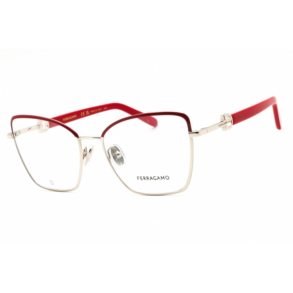 NWT Salvatore Ferragamo SF2223N Light Gold Cat Eye 54mm Eyeglasses